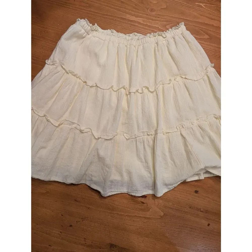 Gap Teen Light Yellow Skirt, Lined, Girl's Size 12, Elastic Waist, LN